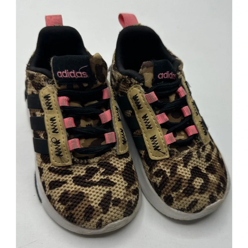 Adidas Leopard Cheetah Pink Childrens Trainers 5K Racer TR 21 Size 5